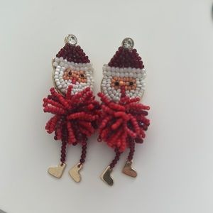 Bauble bar Santa tassel earrings